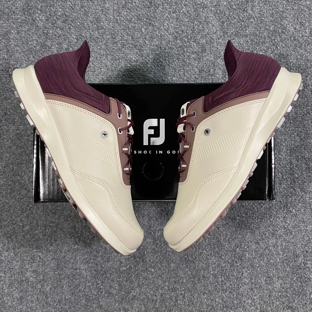 FootJoy FJ Stratos Spikeless Golf Shoes Womens 5 M Vanilla Merlot Versatrax NIB